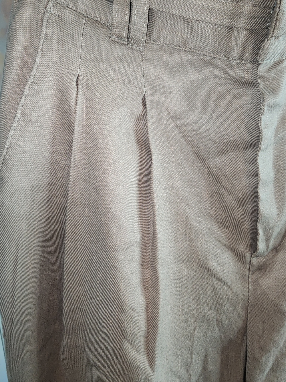 Bailey 44 Wide-Leg Pleated Trousers in Beige Nwot Never Worn - Picture 4 of 7